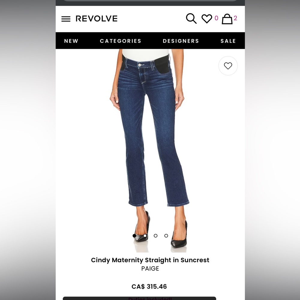 Paige Cindy Maternity Jeans. Size 32